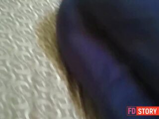 Step dad spy hole in schoolgirl pants and grab pussy! Close up POV fuck n cum