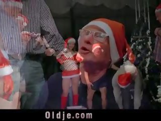8 Pervert Old Men Gangbang inviting Santa Girl: Free HD adult film 18