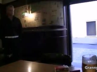 Busty middle-aged whore is picked up in the bar and fucked