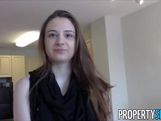 PropertySex - Young real estate agent with big natural tits homemade sex film